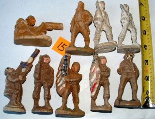 1930s 40s COLLECTION OF COMPOSITION TOY SOLDIERS LOT # 15