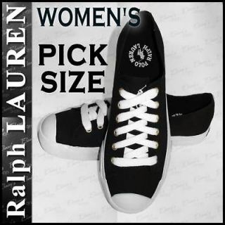 POLO Ralph Lauren Blk Canvas Shoes Sneaker Women PickSz