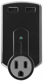 NEW MACALLY POWERELITE PORTABLE TRAVEL POWER STRIP 3 OUTLETS 2 USB 