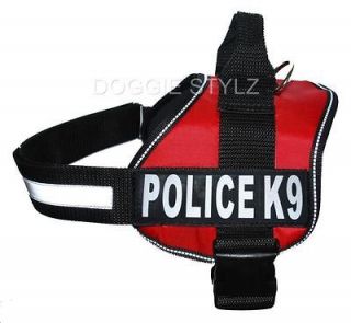 Nylon Dog Harness POLICE K9 Schutzhund Training Velcro No Pull Working 