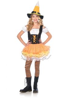   Corn Spellcaster Witch Dress and Hat Juniors Teen Halloween Costume