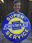 Chevy Service XL 24 Sign Parts Dealer Bowtie Emblem Garage Vintage 