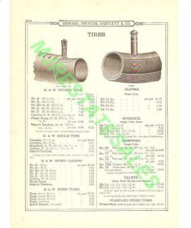 1899 Antique Bicycle Tire,Clipper,M & W Catalog AD