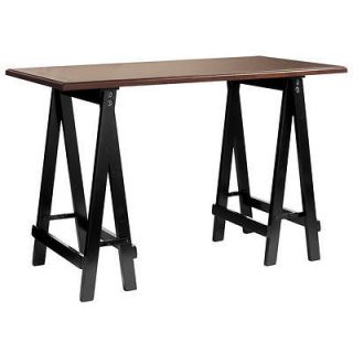 Pier 1 ~ SAWHORSE desk/table ~ 46 x 24 ~ sku 2297065 ~ black/brown