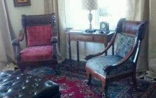 STATELY VICTORIAN KING AND QUEEN PARLOR CHAIRS