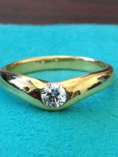 Tiffany & Co. Elsa Peretti Curved Band Ring*18k Gold*.18k Diamond 