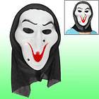 Masquerade Red Mouth Black Eyes Plastic Witch Face Mask