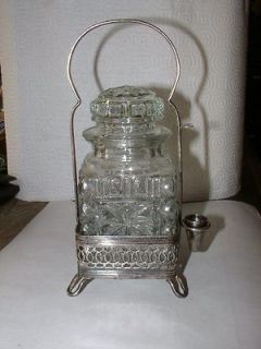 Vintage England Pressed Glass/Silverpl​ate Pickle Castor
