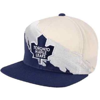 Mitchell & Ness Toronto Maple Leafs Paintbrush Snapback Hat   Cream 