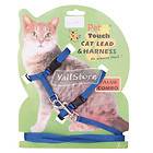 Pet Cat Dog Kitten Belt Adjustable Harness + Lead Leash Blue