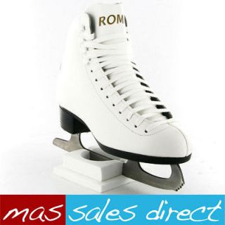 ROMA WHITE LEATHER ICE FIGURE WINTER SKATES ALL AGES