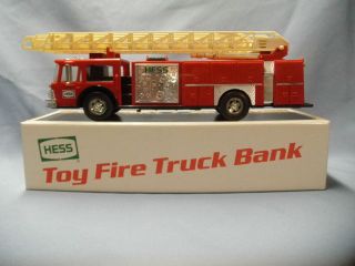 1985 Hess Toy Fire Truck Bank with Original Box