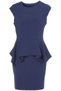 TOPSHOP Blue Peplum Pencil Skirted Dress UK8/EUR36/US4 UK10/EUR38/US6