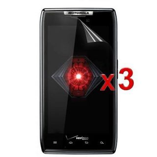 3X LCD Clear Screen Protector Guard Shield Film For Motorola Droid 