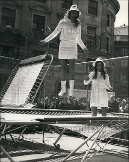   Photo Milk Maids Sheila Corsaw & Margaret Robson Jump On A Trampoline