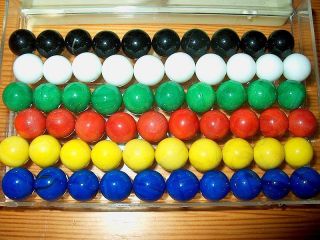 60 Vintage Original Marble King Solid Color Chinese Checker Marbles 