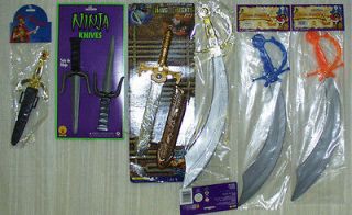 Toy ALL Plastic Halloween Pirate King Knight Swords or Ninja Knives 