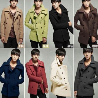   Design Slim Double Breasted long Trench Coats Jackets Parka XS L s1561
