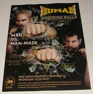 2008 G4 tv show ad~MAN VS MAN MADE Human Wrecking Balls