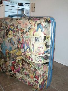   decoupage pop art Marvel DC comics samsonite luggage train case ooak