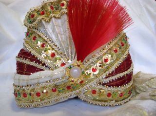   PARTY WEDDING MENS GROOM TURBAN ALLADIN PAGRIH PAGREE HAT NEW