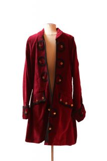 Mens Steampunk Medieval Jacket w/Decorative Piping and Coattails 