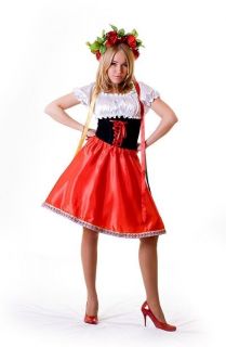 New Nice Costume of Ukrainian Women Dress Skirt & Smock & Wreath, Hat 
