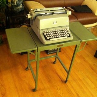 Hermes 9 Vintage Typewriter W Tiffany Stand Mid Century Modern Made In 