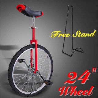 24 Butyl Tire Chrome Unicycle Wheel Cycling W/ Stand Mountain 