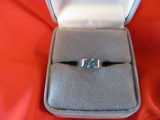   Sterling Silver BABY RING w INLAY TURQUOISE ~ size 2 3/4 ~ CUTE