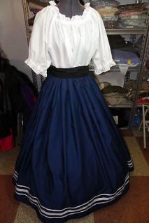   Victorian, Edwardian, Dickens Skirt, Blouse, Sash, Ladies Day Dress