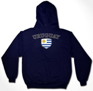 Uruguay Flag Crest Soccer National Pride World Cup Olympic Mens Hoodie