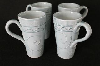 Starbucks Teal Hand Painted Tall Mugs Made in Italy by Ceramiche 