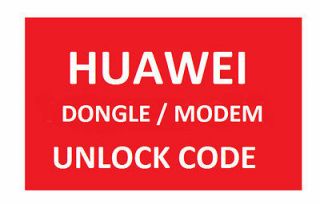 Huawei Dongle / Modem Unlock Code   inc E3131 E372 E637 & More