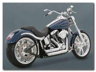 Vance and Hines Shortshots Staggered Exhaust Chrome For 86 11 Softail 