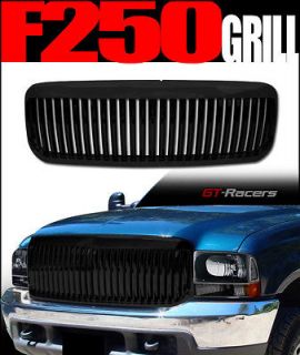 BLACK VERTICAL FRONT HOOD BUMPER GRILL GRILLE ABS 1999 2004 FORD F250 