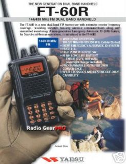 Yaesu FT 60R Dual Band VHF UHF portable FT60R Radio
