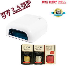 CND Shellac UV Lamp Kit Set 1 Color & Free Base / Top Coat *@_@*
