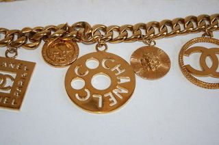Vintage CHANEL Gold Chain Belt, Necklace with Jumbo CC Coins