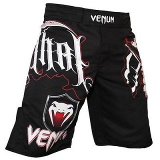 Venum MMA UFC Muay Thai Fighters Skull Black Fight Board Shorts Sz 38 