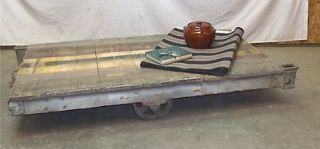 INDUSTRIAL Age Factory Cart Coffee Table Railroad Vintage Harvest 