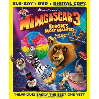 Madagascar 3 Europes Most Wanted (Blu ray/DVD, 2012, Canadian)
