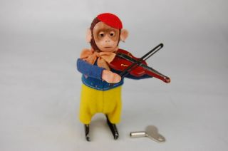 Schuco Clockwork Pre World War II Monkey With Violin Near Mint