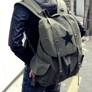   VINTAGE CANVAS CASUAL GREENISH BROWN MENS WOMENS BOYS BACKPACK BAGS