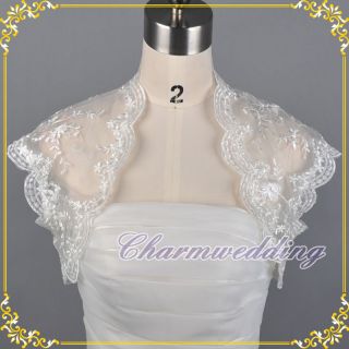   Ivory Lace Jacket Wedding Bridal dress Bolero/shrug scalloped hem