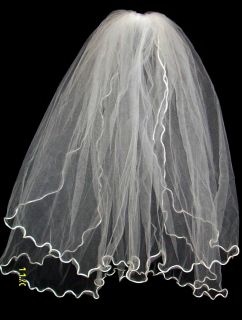 Girl 1st Communion Cathedral Wedding Bridal White Veil for dress 