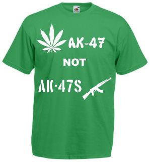   AK 47s t shirt   funny t shirt weed smoke bong hash comic cheech chong