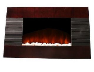   Deluxe Wood Wall Mount Electric Fireplace Space Heater 1500 Watts