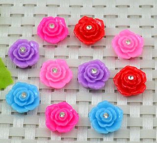10pcs Resin rose Flower Flatback Rhinestone/craft/Wedding decoration 