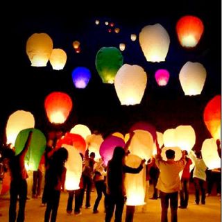   Multi Color Chinese Lanterns Sky Fly Candle Lamp for Wish Party Weddin